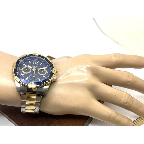 Timex Men's Watch TW2T50700 Quartz Blue Dial Two Tone Stainless Steel 44mm - Picture 4 of 13